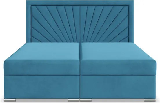 Manželská posteľ VICENZA Velvet 140×200 cm modrá