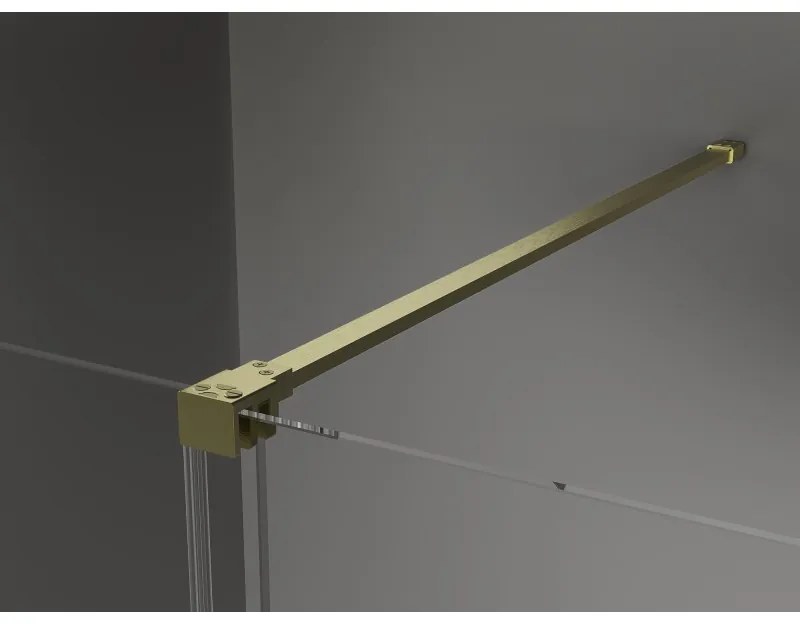 Mexen Velar, sprchový kút s posuvnými dverami 130 x 85 cm, 8mm šedé sklo, zlatá matná, 871-130-085-41-55