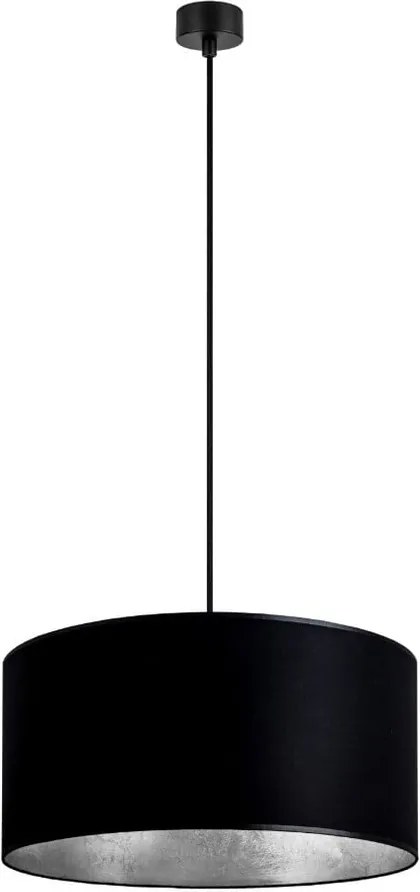 Čierne stropné svietidlo s vnútrajškom v striebornej farbe Sotto Luce Mika, ∅ 40 cm