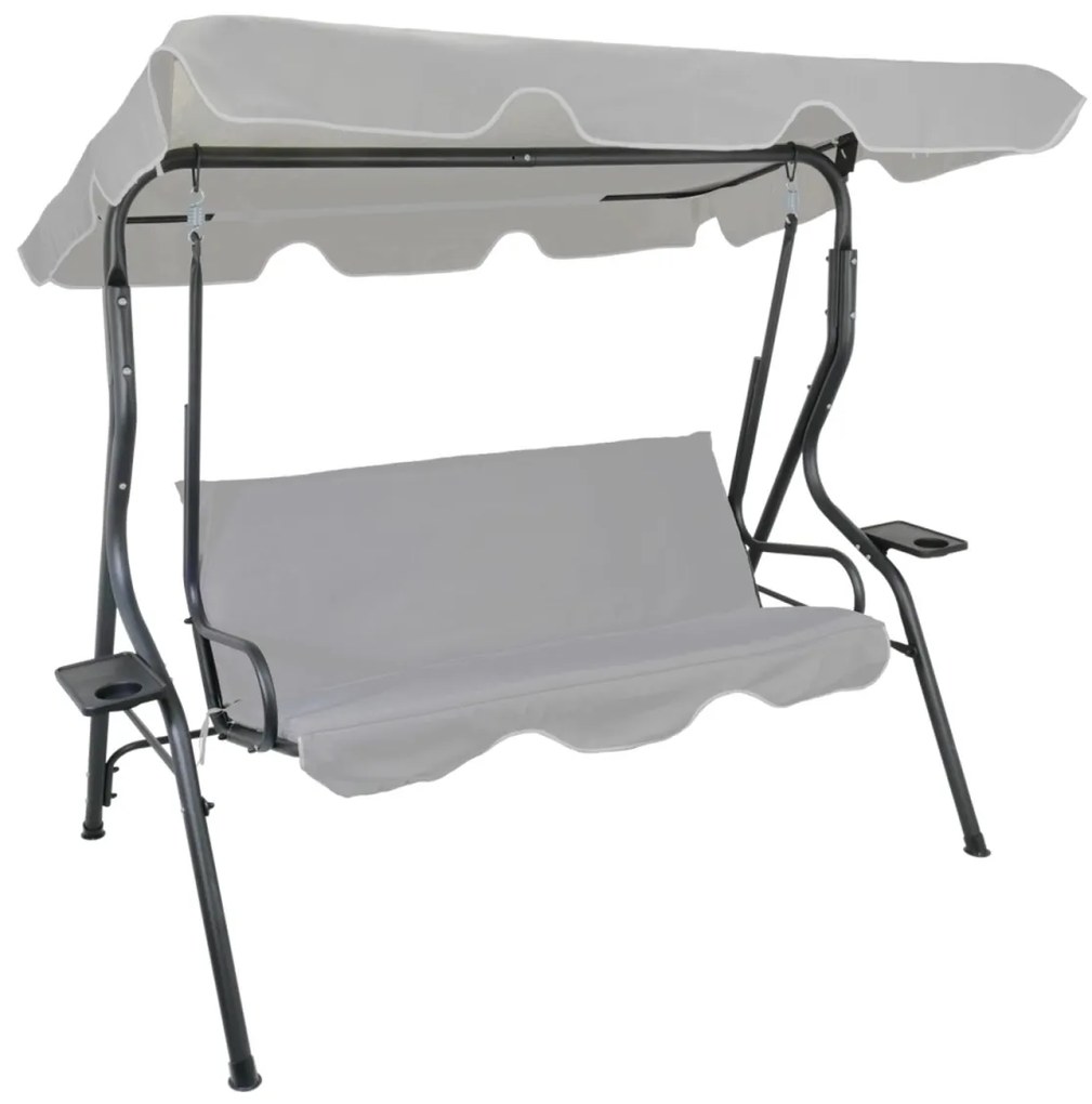 Záhradná hojdačka DOLLI 170 cm sivá