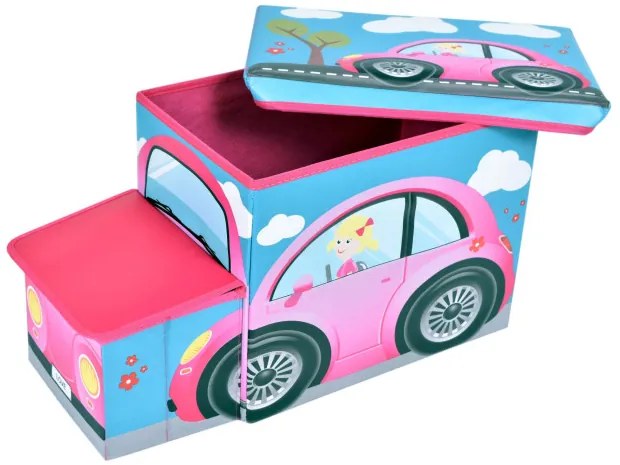 Taburetka v tvare autíčka ružová