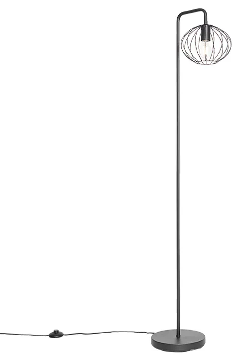 Priemyselná stojaca lampa čierna 23 cm - Margarita
