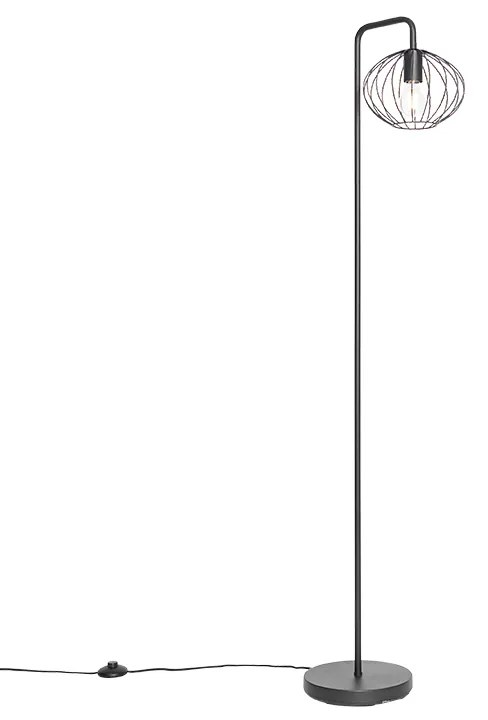 Priemyselná stojaca lampa čierna 23 cm - Margarita