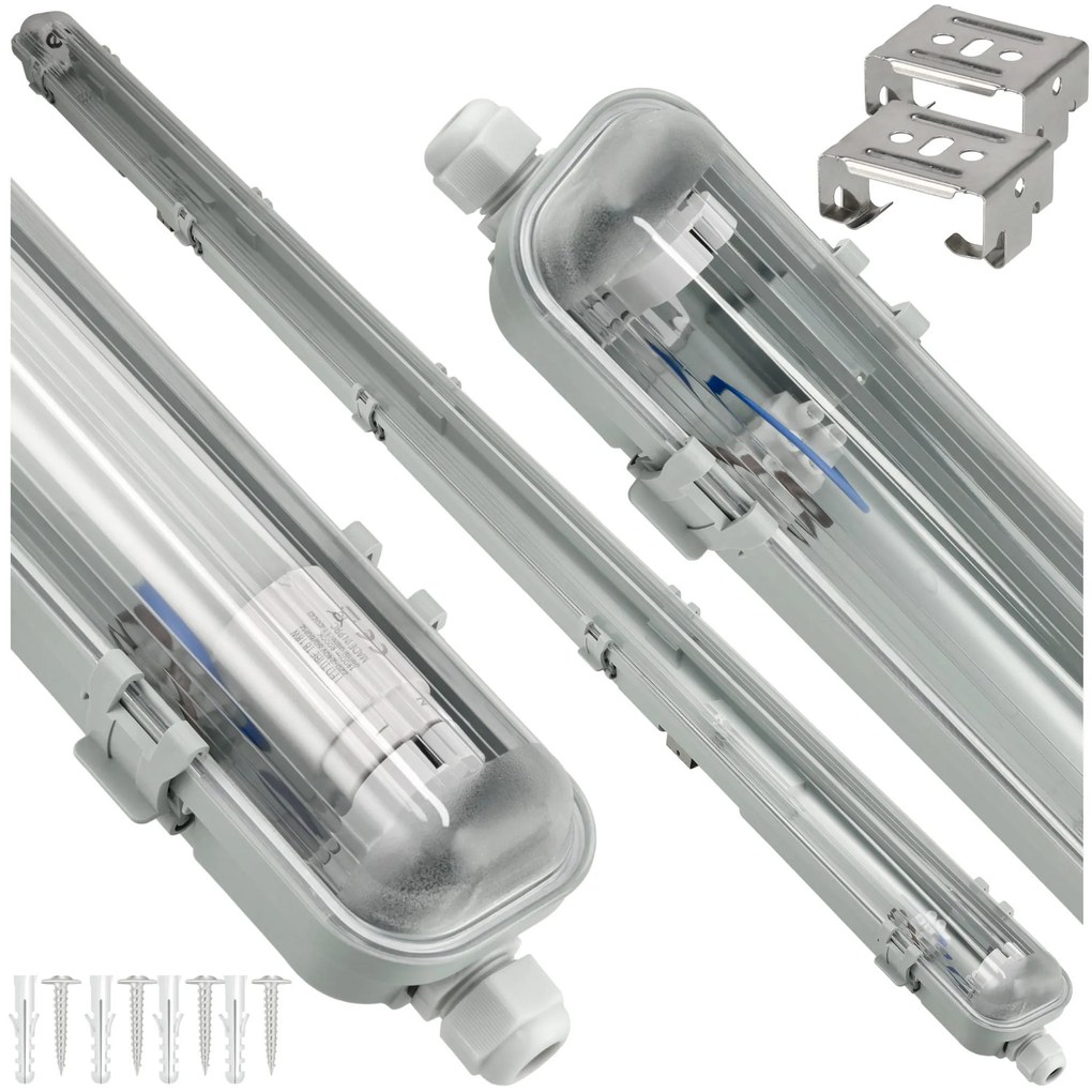 BERGE Svietidlo pre LED trubice BRGTRU080 - T8 - 1 x 150cm - 230V - IP65 - ver2