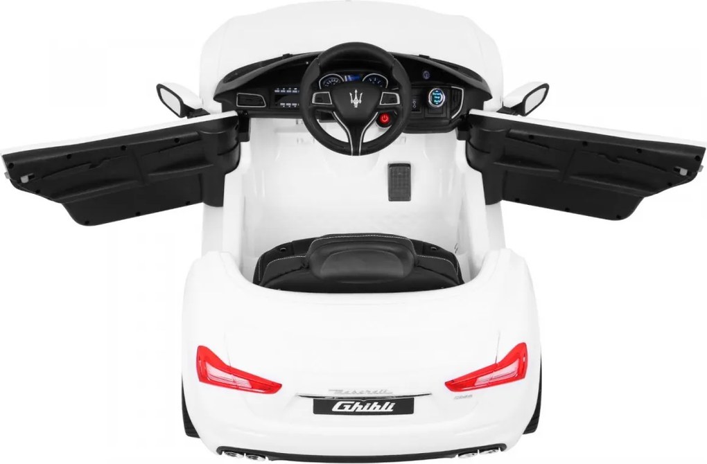 Ramiz Maserati Ghibli batéria pre deti Biela + diaľkové ovládanie