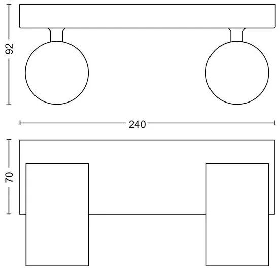 Philips - Bodové svietidlo KOSIPO 2xGU10/5,5W/230V biela