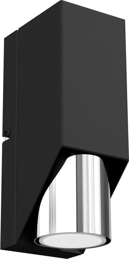 Nástenné svietidlo WALL 1xGU10/8W/230V čierna/lesklý chróm