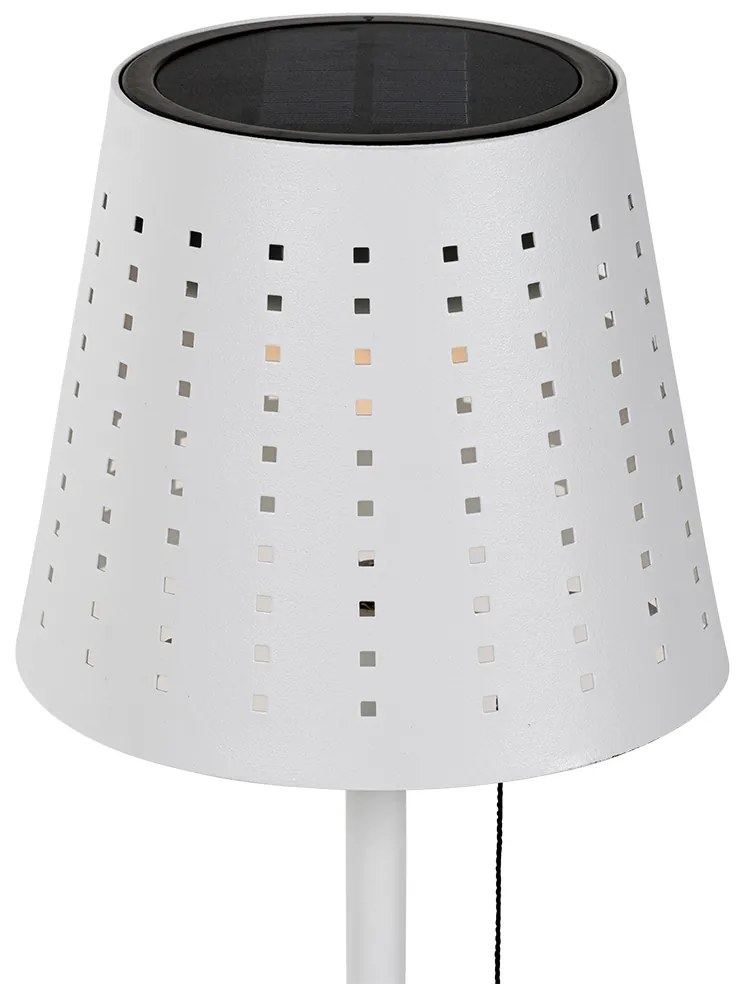 Sada 2 stolových lamp bielych vrátane LED 3-stupňového stmievača nabíjateľných a slnečných - Ferre