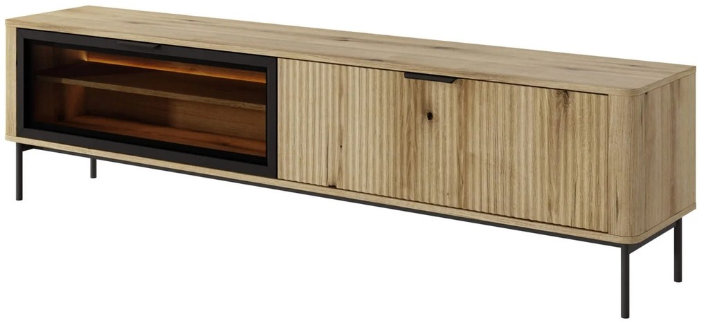 TV Stolík/Skrinka Wilsire 200 (dub coast evoke + čierna). Akcia -20%. Vlastná spoľahlivá doprava až k Vám domov. 1097501