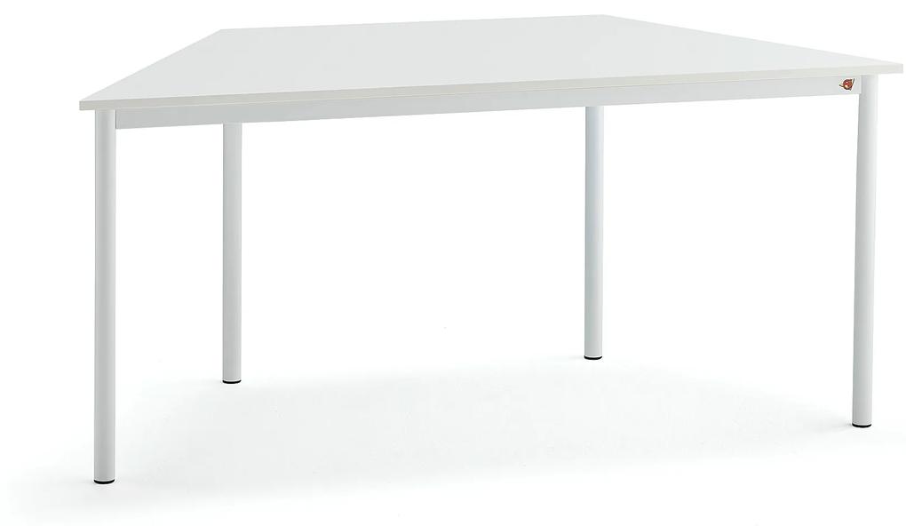 Stôl BORÅS TRAPETS, 1600x800x720 mm, laminát - biela, biela