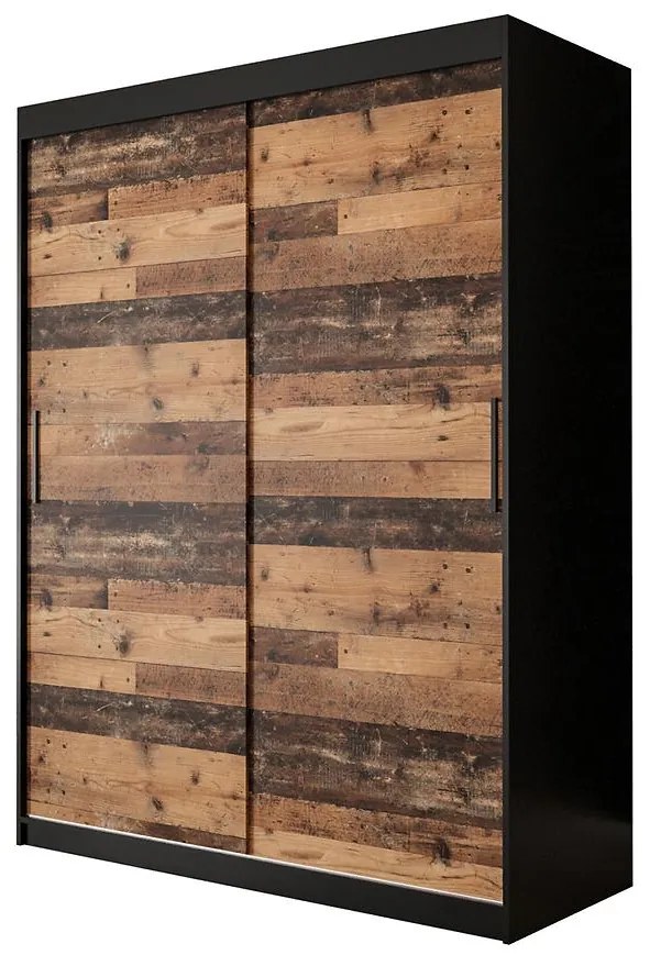 Skriňa Old Wood T 150 Čierna/Old Style