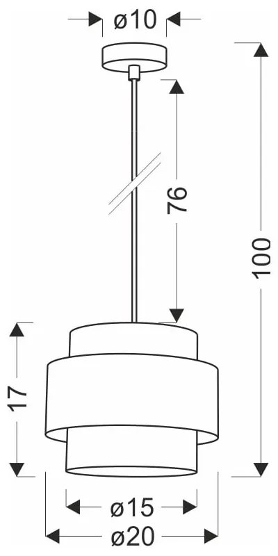 Závesné svietidlo s textilným tienidlom v čierno-prírodnej farbe ø 20 cm Twin – Candellux Lighting