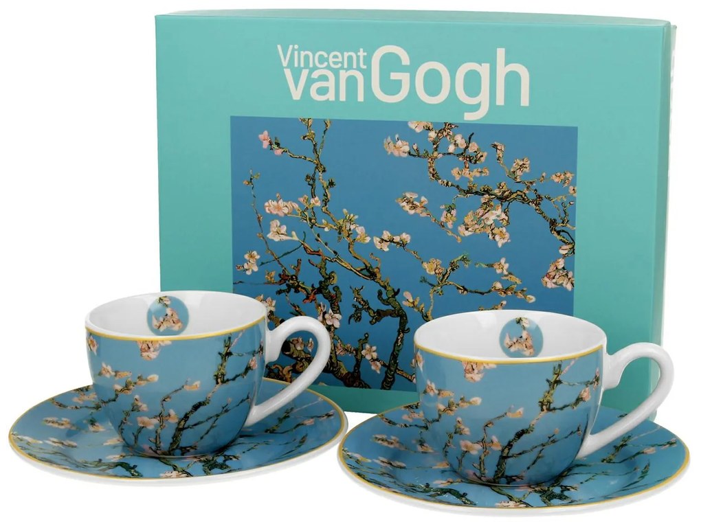 Porcelánová šálka s podšálkou Van Gogh Almond Blossom 90 ml sada 2ks