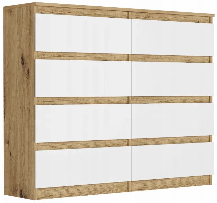 Komoda s 8 šuflíkmi R-120-S8 - rôzne farebné prevedenia artisan mix biela