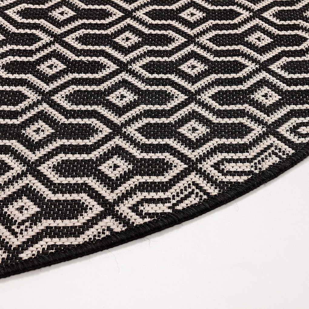 Koberec Lineo black/wool 120cm