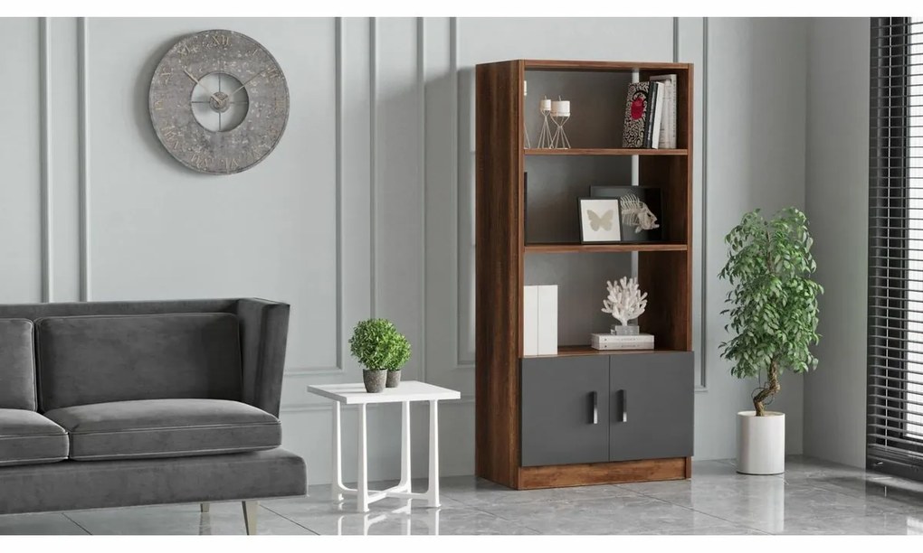 Knižnica Voma Anthracite and Walnut