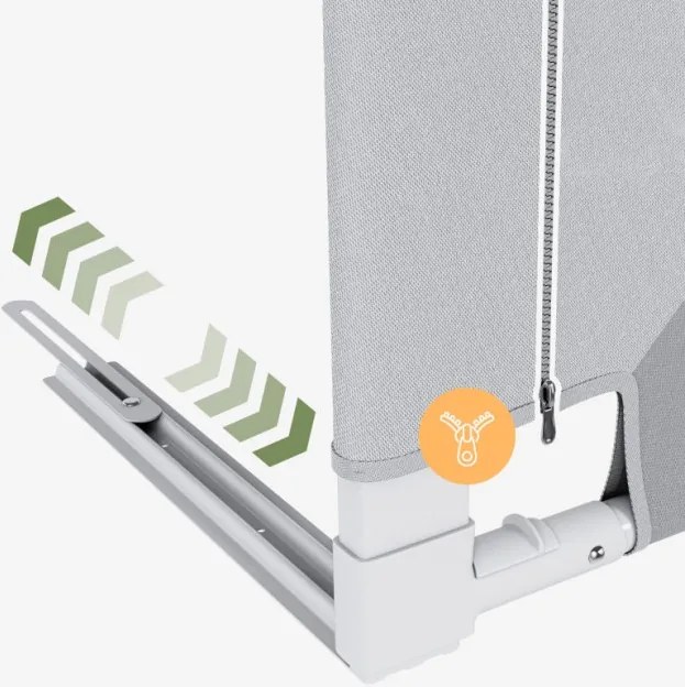 Bezpečnostná zábrana na posteľ Cover 44 biela / sivá 140 cm