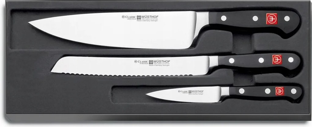 Wüsthof Classic Sada Nôž šéfa 20 cm, na chlieb 20 cm a zeleninu 9 cm
