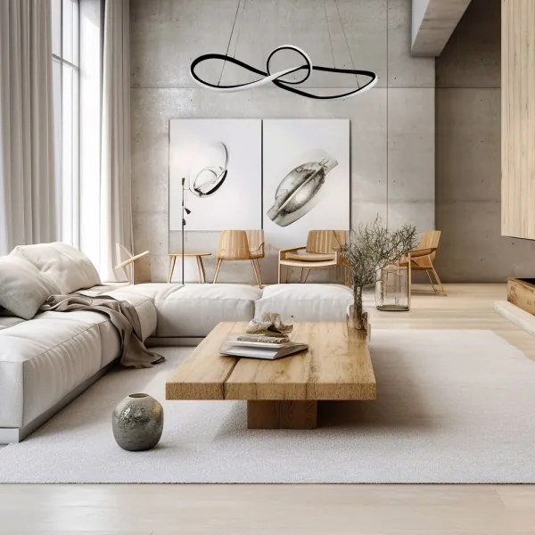 LED Luster na lanku MARCO LED/42W/230V čierna