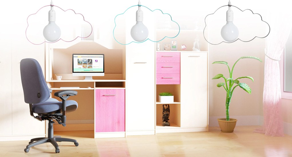 Toolight CLOUD, závesné svietidlo 1xE27, svetlá jasná modrá, OSW-00453