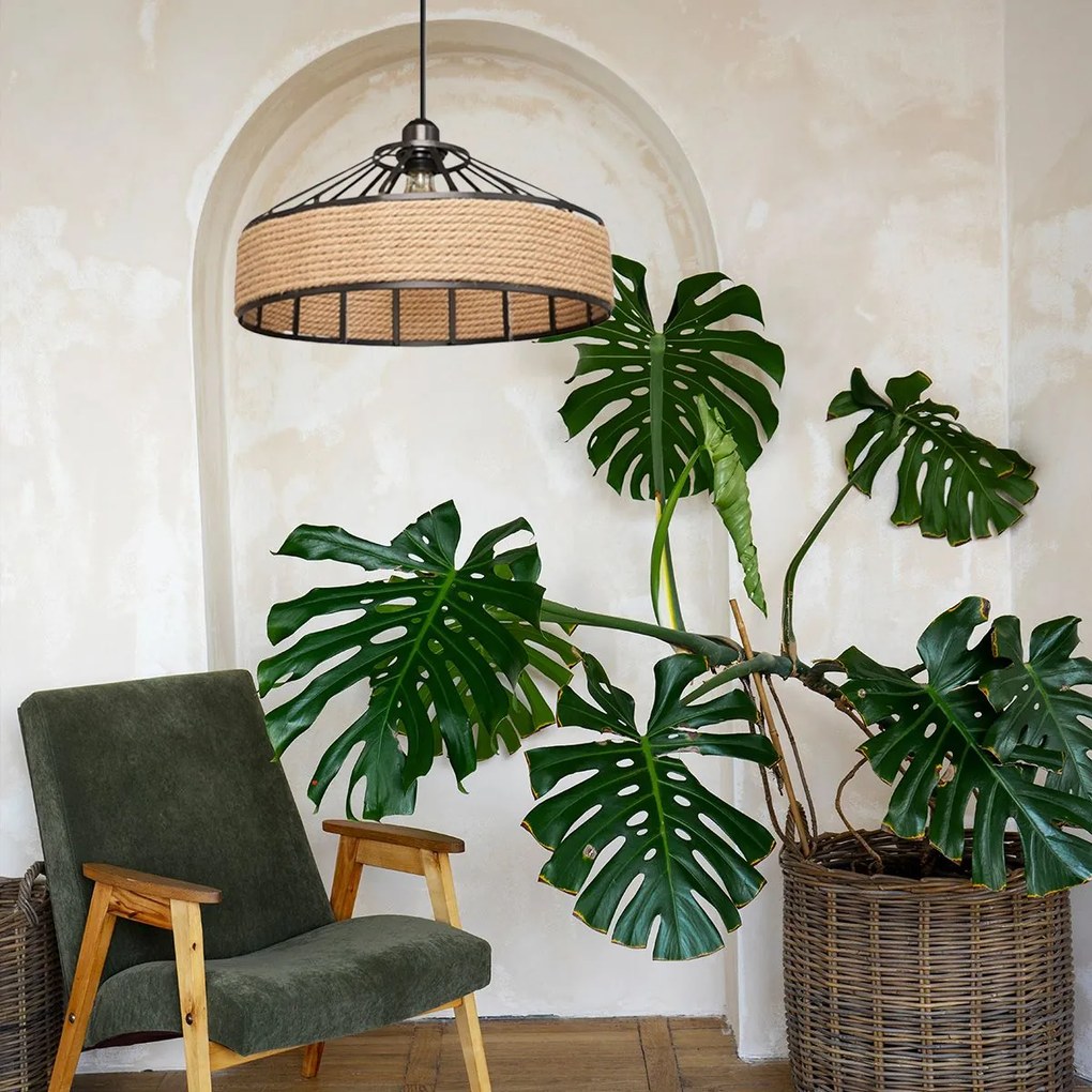 Toolight Toolight, stropné svietidlo 1xE27 APP1317-1CP, čierna-hnedá, OSW-02407