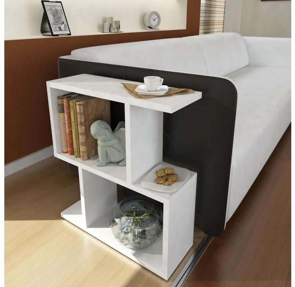 Odkladací stolík KARINUS 55,4x50 cm biela