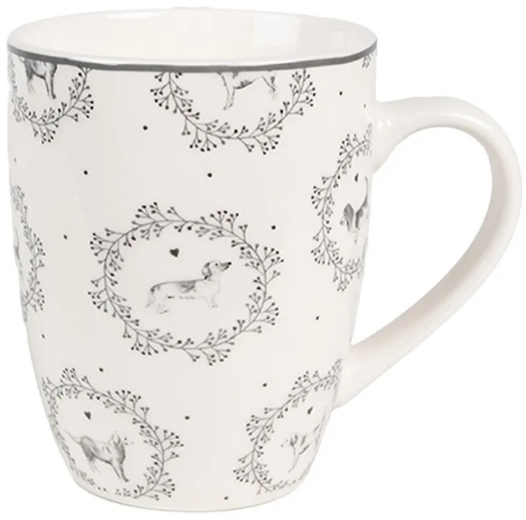 Porcelánový hrnček so psíkmi Lovely Grey Dogs - 12*8*10 cm / 325 ml