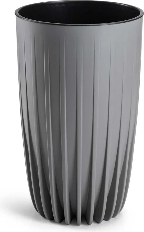 Kvetináč STRIPPED ECO III 25 cm sivý
