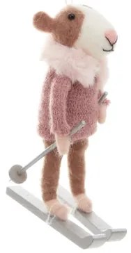 Vianočná ozdoba PETTIES morčiatko na lyžiach 864013