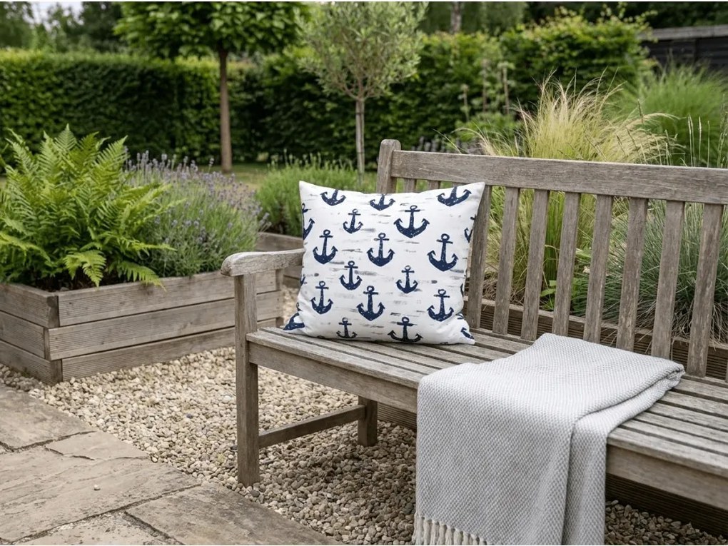 Bavlnená obliečka na vankúš NAVYSTA POLY 45x45 cm, modro-biela