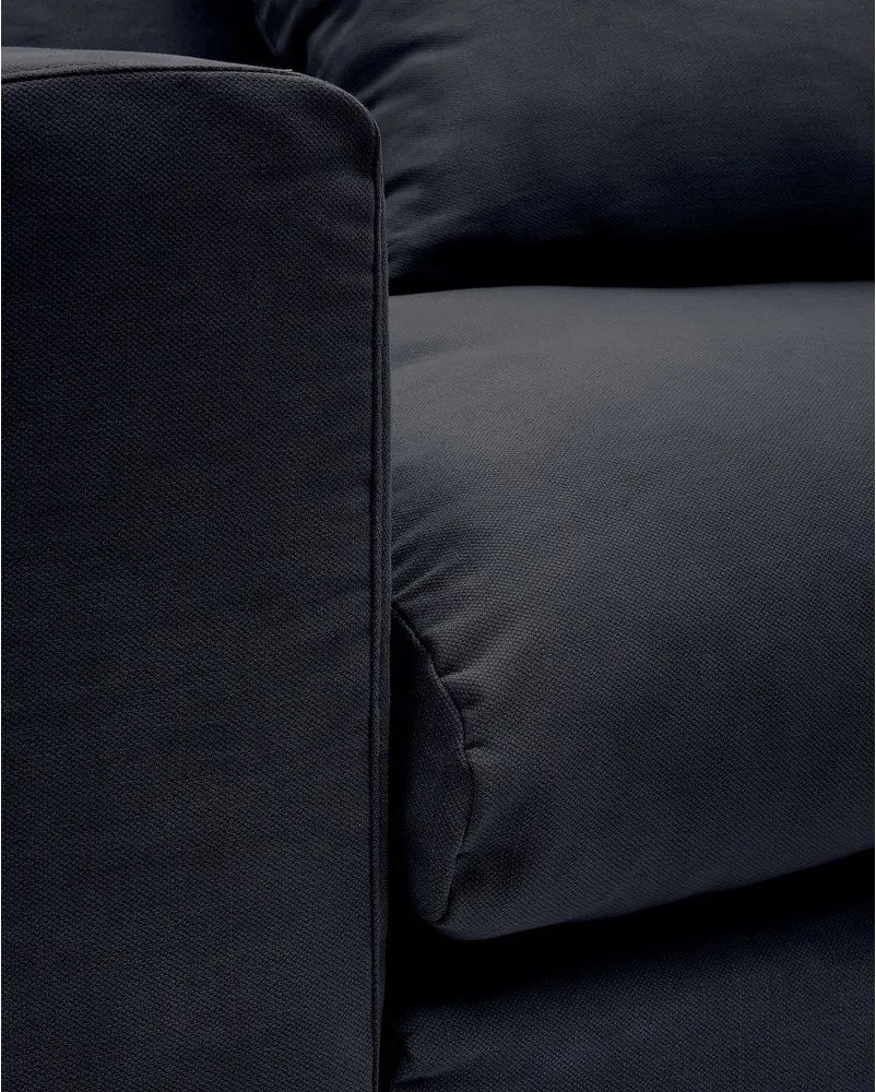 Antracitová ľanová pohovka 240 cm Nora – Kave Home