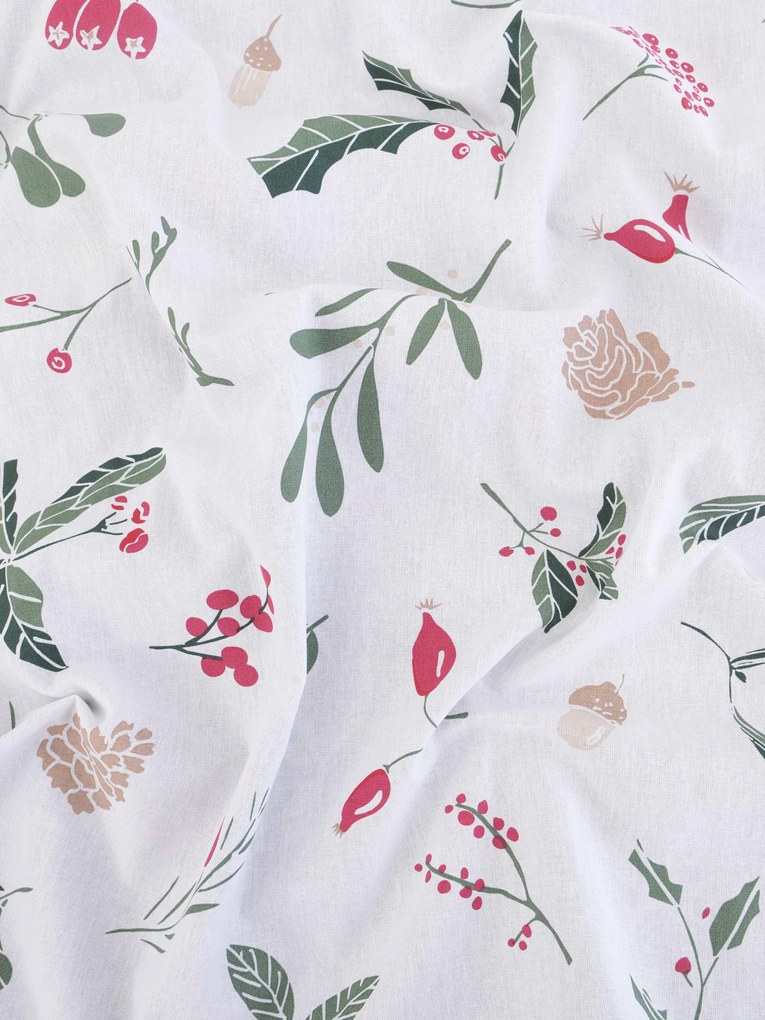 Vianočné bavlnené obliečky Renforcé - Cezmínové vetvičky