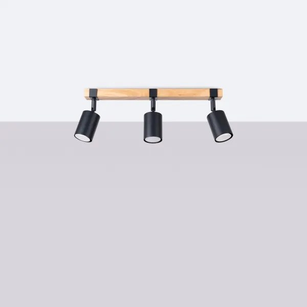 Sollux SL.1345 - Bodové svietidlo FAGER 3xGU10/10W/230V čierna