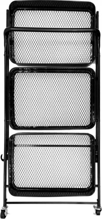 Kovový skládací kuchyňský vozík CARRIAGE 82 cm černý