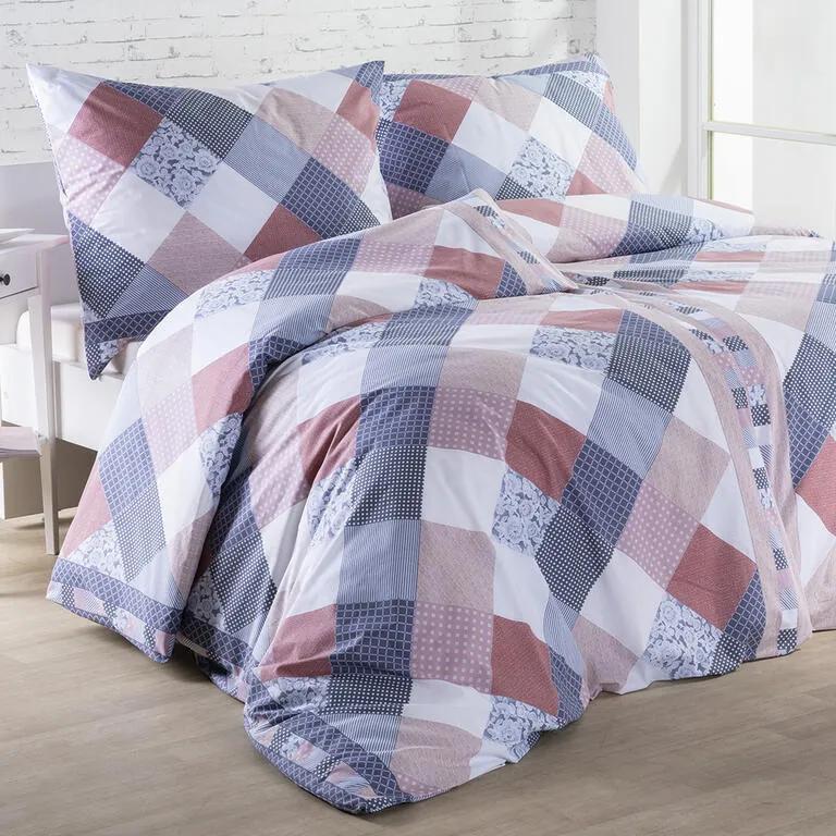 Bavlnené posteľné obliečky SONIA modré štandardná dĺžka