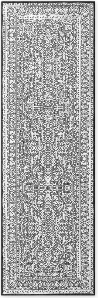 NORTHRUGS, Behúň Duet Kona 106248 Black/White - na von aj na doma, 80x250, čiernobiela, chodba / predsieň