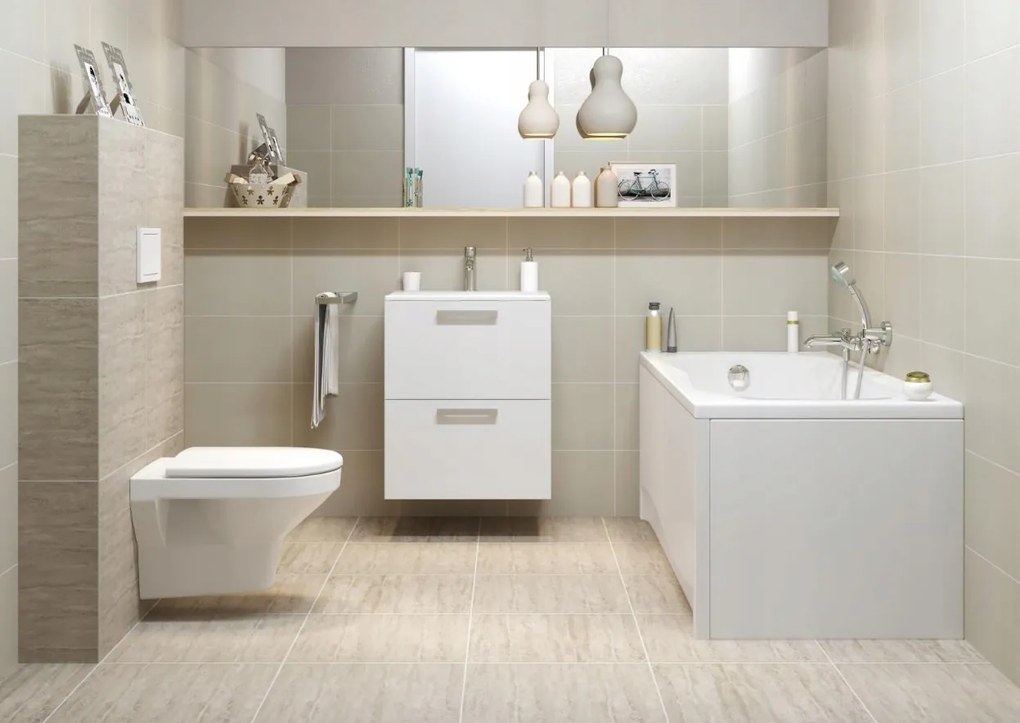 Cersanit Nike, akrylátová vaňa 160x70cm + nožičky, biela, S301-248