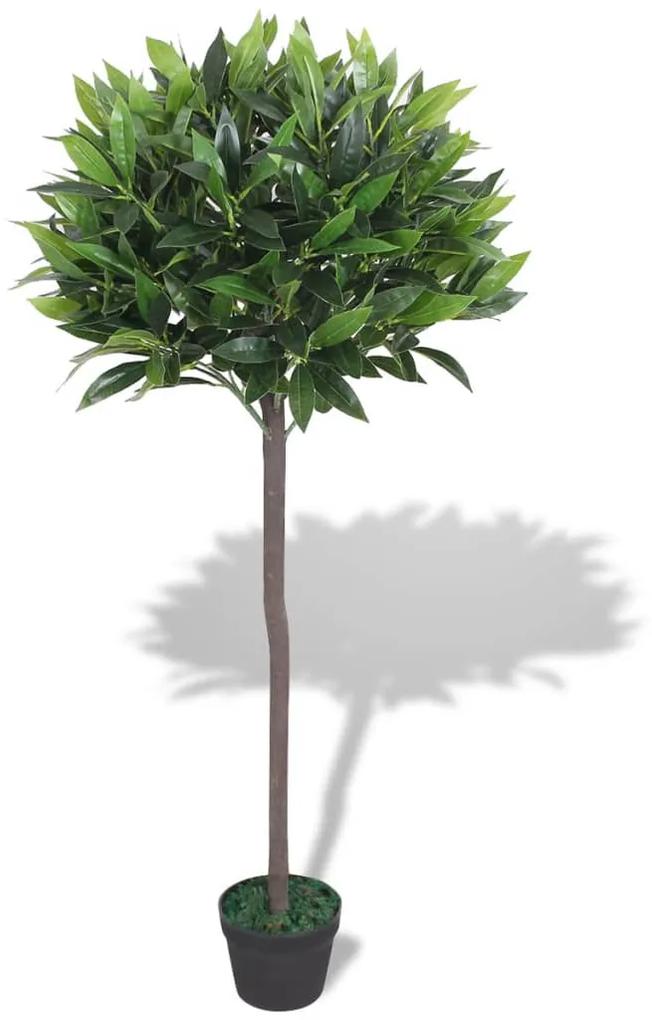 vidaXL Umelá rastlina, vavrín s kvetináčom 125 cm, zelený