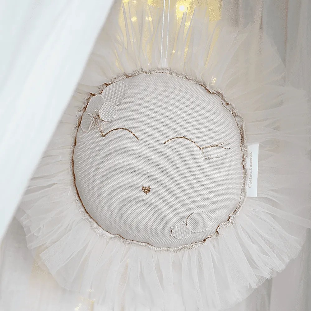 Závesná dekorácia slnka púdrovo ružová 35x35x5cm