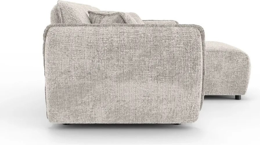 Béžová ženilková rohová pohovka (pravý roh/s leňoškou) Nelia – Ropez