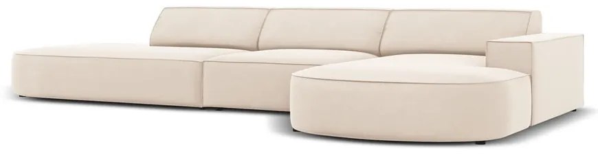 Béžová zamatová rohová pohovka (pravý roh) Jodie - Micadoni Home