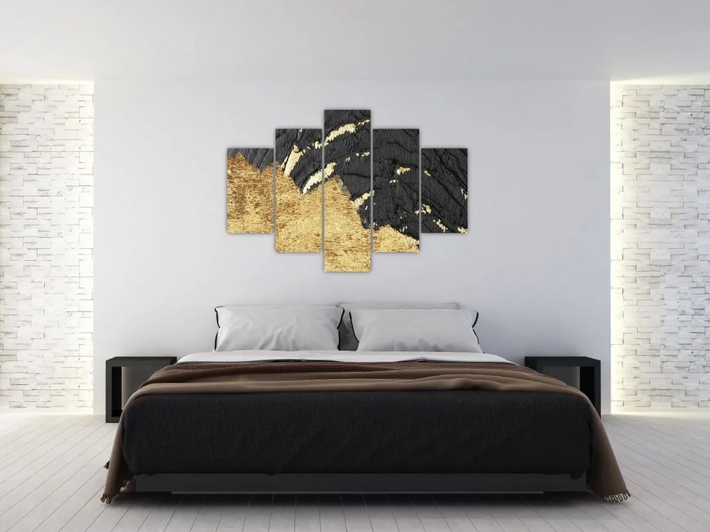 Obraz - Zlatá štruktúra N⁰1 (150x105 cm)