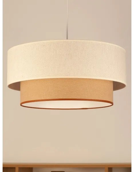 Luster na lanku NATIA 1xE27/60W/230V biela/hnedá