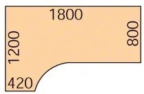 Ergonomický kancelársky pracovný stôl PRIMO FLEXI 180x120 cm, sivá / wenge, ľavý