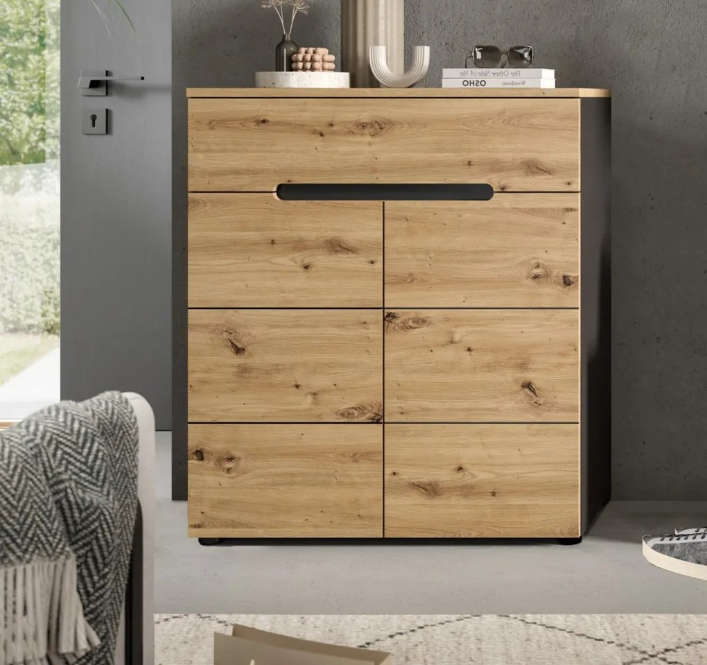 Predsieňová zostava Cano (6-dielna), šedá/dub artisan