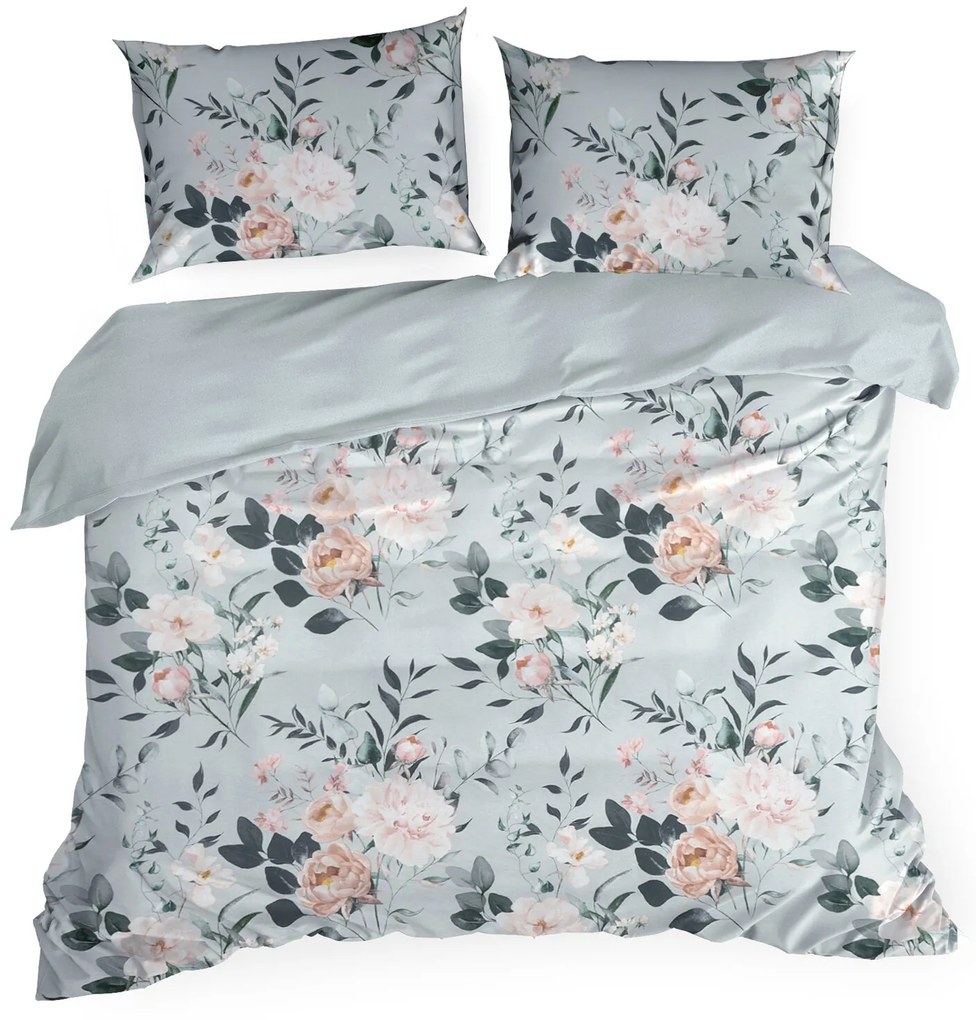 RENFORCÉ OBLIEČKY ROSITA 200X220 CM, 2 KS 70X80 CM KVETY