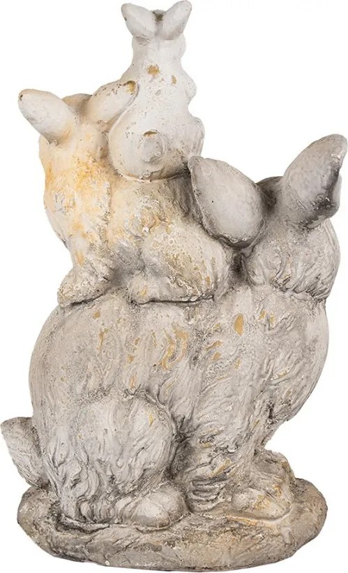 Béžovo-hnedá dekoratívna figúrka králičej rodinka - 27*18*43 cm