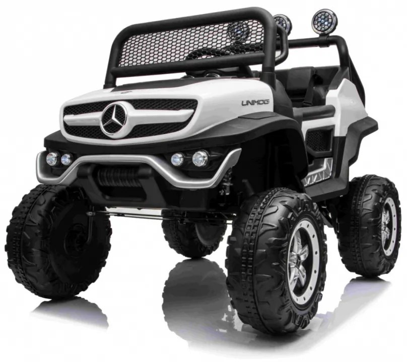 RAMIZ Elektrické autíčko - Mercedes UNIMOG - biele - 4x35W - 12/10Ah - 2022
