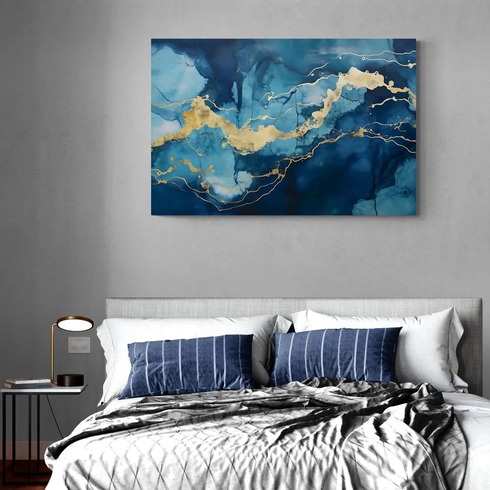 Obraz modrý mramor - 60x40