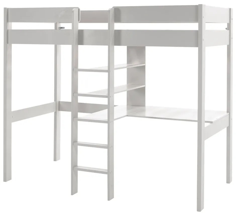 Biela vyvýšená detská posteľ 90x200 cm Pino - Vipack